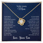 To My Lovely Mom | Thank You - Love Knot Necklace