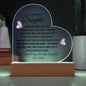 To My Beautiful Daughter | Printed Heart Acrylic Plaque