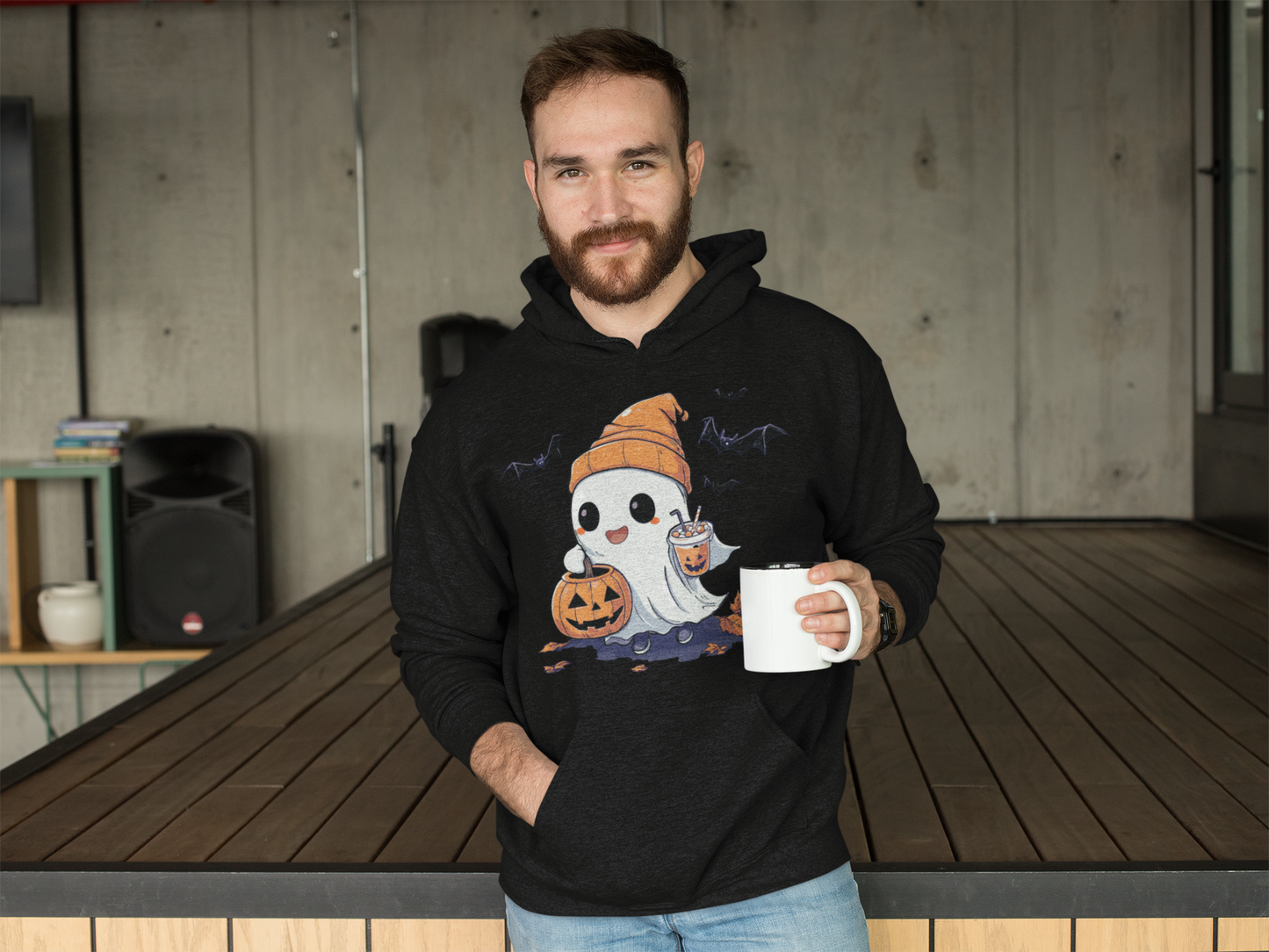 Cute Ghost Trick-or-Treating Unisex Halloween Hoodie