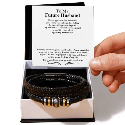 To My Future Husband | I Love You More Than You Will Ever Know -  Men's "Love You Forever" Bracelet